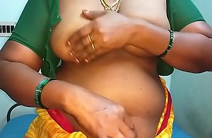 desi aunty showing her boobs coupled with moaning