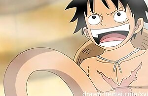 One piece manga - luffy heats with reference to nami
