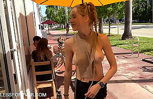 Shan likes a coffee at hand her boobs exposed