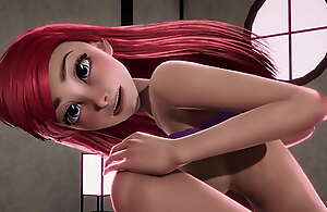 Redheaded Little Mermaid Ariel gets creampied articulation from Jasmine - Disney Porn