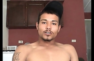 Watch those hot gay Mexican guy stroke his telling uncut cock and cut loose a massive